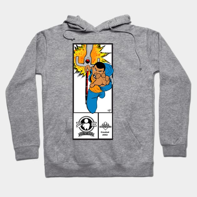 Leaping Kwame Corner Box Tee Hoodie by DKG72